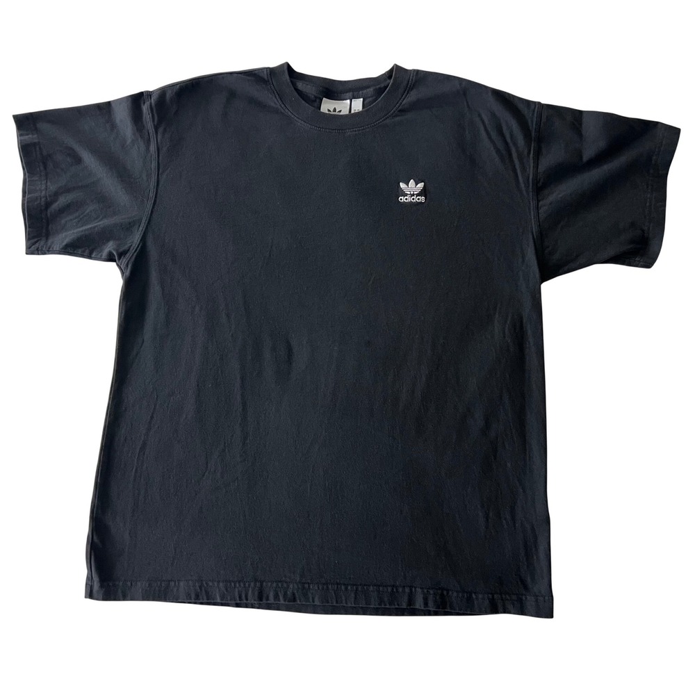 Adidas Trefoil Logo T Shirt Black‎ Short Sleeve Casual Womens Size Medium